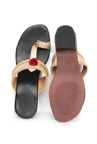 Golden with Black Brocade Kolhapuri Inspired image 2