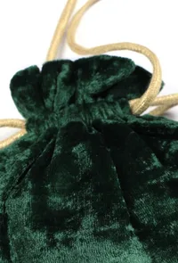 Bottle Green Velvet Potli Bag image 4
