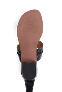 Maya Black Cruelty Free Leather Heels Sandals image 5