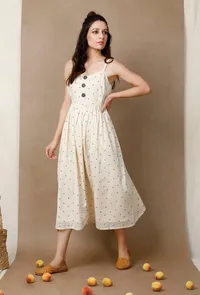 Hand Block Printed Strappy Cotton Dress image 2