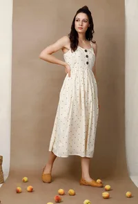 Hand Block Printed Strappy Cotton Dress image 3