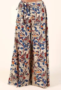 Beige Kalamkari Cotton Palazzo image 3