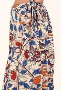 Beige Kalamkari Cotton Palazzo image 4