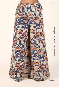 Beige Kalamkari Cotton Palazzo image 5