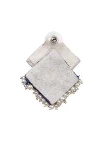 Square Shaped Handcrafted Fabric Style Earrings image 4