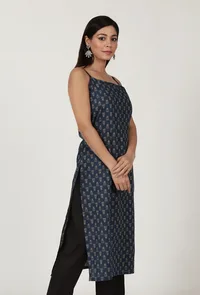 Ajrakh Printed blue Color Cotton Slip image 3