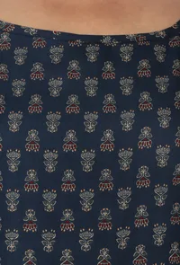 Ajrakh Printed blue Color Cotton Slip image 5