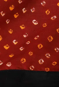 Plan Chanderi and bandhani Red & White Dupatta image 2