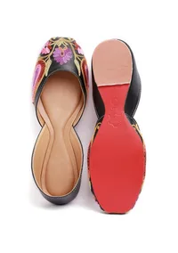 Black Violet Floral Tili Aari Embroidery Jutti image 2