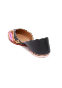 Black Violet Floral Tili Aari Embroidery Jutti image 5