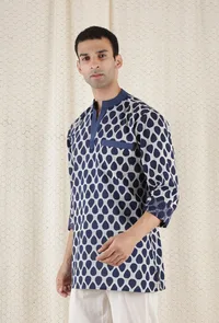 Aouli Cotton Indigo Short Kurta image 2