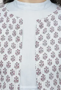 Blue Kota Hand-Block Printed Cape image 5