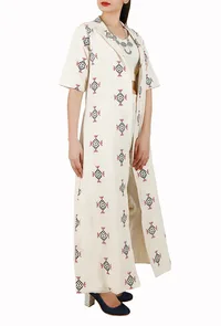Pure Cotton Toda Embroidery Trench Coat image 3