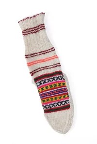 Off-White & & Multi Hand Knitted Woolen Winter Socks image 3