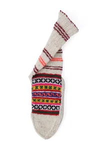 Off-White & & Multi Hand Knitted Woolen Winter Socks image 4