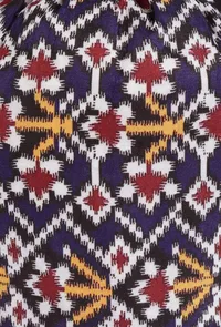 Idika Blue, White & Multi Silk Patola Print Potli With Tassels image 6