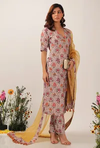 Airi Mustard Organza Tasseled Dupatta image 3
