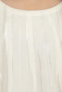 Set of 2: Sand White Cotton Anarkali Kurti with Flared Pants image 6