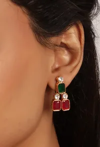 Three-Layer Sufi Style Jewellery Set In Alloy With Glass Stones image 2