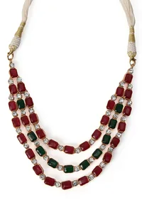 Three-Layer Sufi Style Jewellery Set In Alloy With Glass Stones image 4