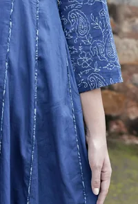 Bristi Indigo Floral Printed Kalidar Kurta Dress image 6