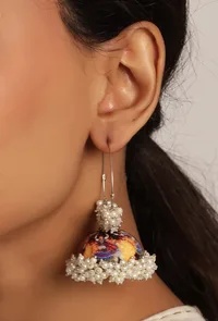 Hand Painted Garbha Meenakari Jhumki image 5