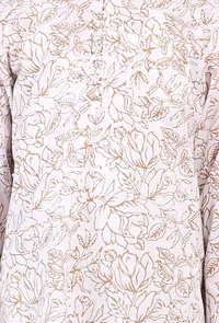 Set of 2: Brown Floral Hand Block Print Kurta Pyjama Set image 5