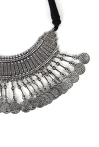 German Silver Designer Hasli With Coin Choker Necklace For Women image 3