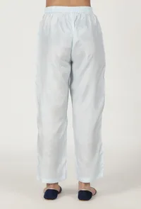 Set Of 2: Grey Cotton Kurta & Pant Set image 4