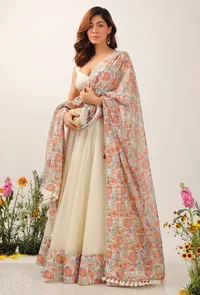 Amala Floral Chintz Tasseled Dupatta image 1
