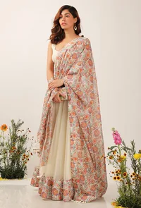 Amala Floral Chintz Tasseled Dupatta image 2
