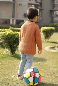 Husky Brown Hand Knitted Sweater image 4