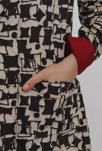 Color Block Dabu Printed Trench Coat image 5