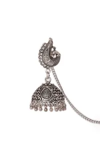 Zuri Afghani Tribal Jhumka Chain Earrings image 3