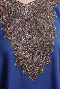 Sapphire Blue Kashmiri Sozni Embroidery Phiran-Free Size image 5
