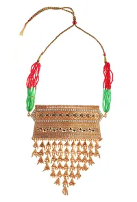 Royal Green Stone Rajasthani Statement Necklace image 2
