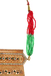 Royal Green Stone Rajasthani Statement Necklace image 5