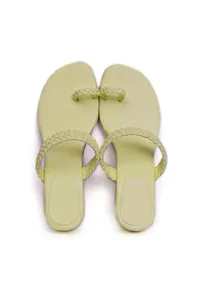 Cream White Knotted Cruelty Free Leather Sandals image 2