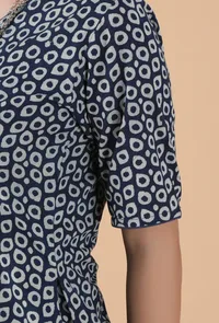 Aayushi Indigo Hand Block Printed Straight Kurta image 6