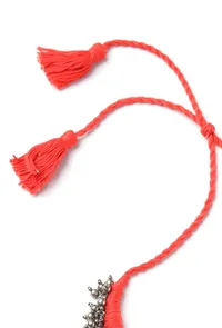 Parigul Orange Tribal Ghungroo Necklace image 4