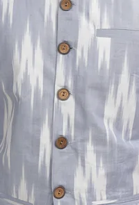 Lapis Blue Ikat Nehru Jacket image 6