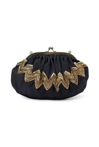 Prussian Black Embellished Clutch Bag image 4