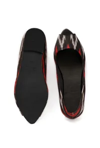 Black Ikkat Cruelty Free Leather Flat Ballerinas image 3