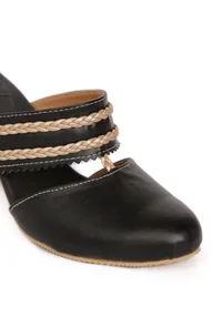 Black Sunheri Braided Block Heels image 6