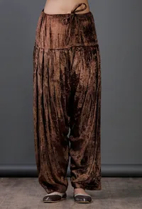 brown velvet plain  salwar image 1
