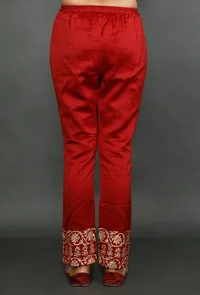 Maroon Gold Foil Printed Chanderi Palazzos image 4