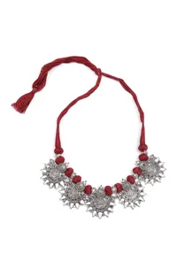 Plum Red Tribal Necklace image 2