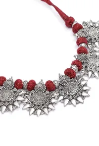 Plum Red Tribal Necklace image 3