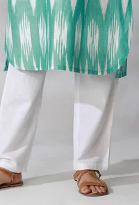 Aquamarine Green Ikkat Kurta image 5