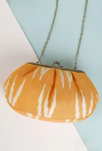 Tuscan Yellow Ikat Clutch Bag image 1